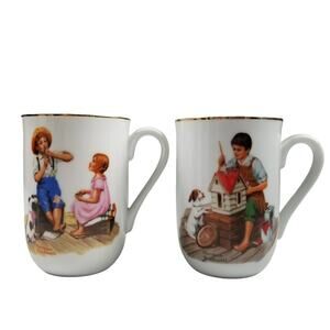 Rockwell Museum Collectible Porcelain Cups Set of 4